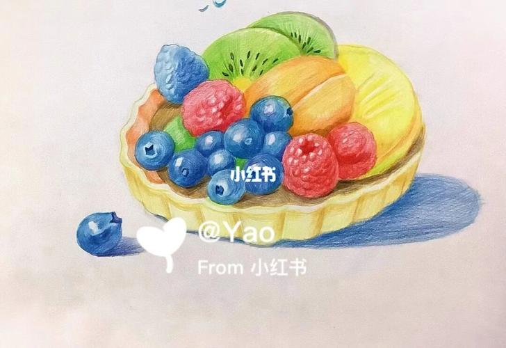 立体水果拼盘彩铅画？彩铅如何画出发光