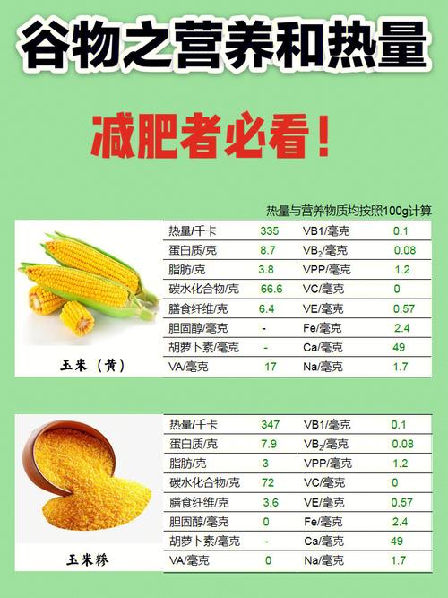 玉米和玉米芯区别？（谷物营养计算）