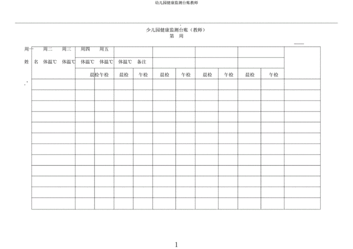 儿童营养与健康检测（儿童营养健康检测评估台账）